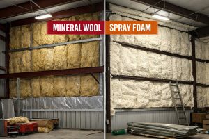 Mineral Wool vs. Spray Foam for Metal Buildings: New Comparison Highlights Condensation and Performance Differences