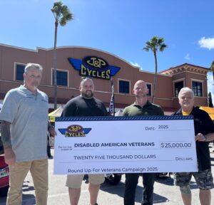 Comoto and J&P Cycles Donate $25,000 to Disabled American Veterans (DAV), Honoring Riders Who Served